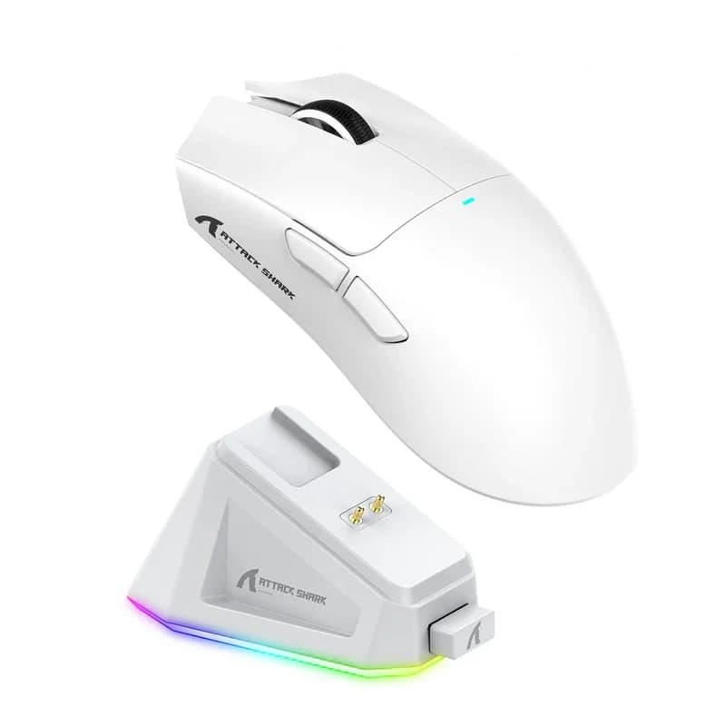 SOURIS GAMING ATTACK SHARK X11 22K DPI Black and white